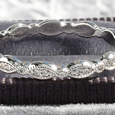 Style 103353: Marquise Shape Band With Round Diamonds And Round Edges With Milgraining