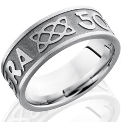 Style 103755: Cobalt Chrome 8mm Flat Band with Celtic Pattern