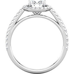 Round Halo Engagement Ring with Diamonds (Style 102236-6mm)
