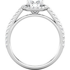 Round Halo Engagement Ring with Diamonds