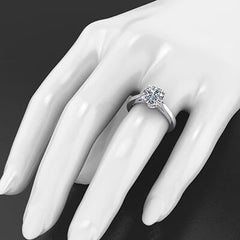 Cathedral Solitaire Engagement Ring With Lab Diamond Leaf Basket Style 103306