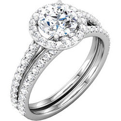Round Halo Engagement Ring with Diamonds - Joseph Schubach Jewelers