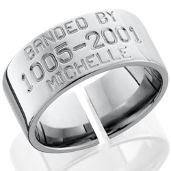 Style 103505: Titanium 10mm Domed Band with Duck Band Engraving