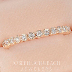 Style 103370: Milgrained bezel set round diamond eternity band, approx .28ct t.w., 2.3mm wide