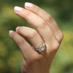 Style 103393: Three Stone Ring with Bullet Side Stones