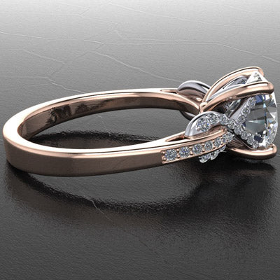 Style 103314: Ribbon Engagement Ring With Pave Set Round Diamonds