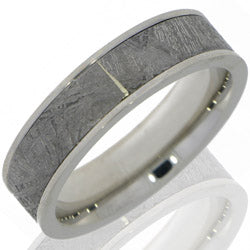 Style 103681: Cobalt Chrome 7mm Flat Band with 5mm Meteorite