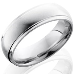 Style 103677: Cobalt Chrome 7mm Domed Band with Grooved Edge