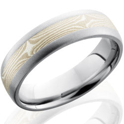 Style 103647: Cobalt Chrome 6mm Domed Band with 3mm Mokume