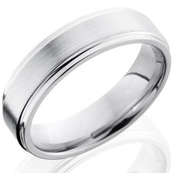 Style 103657: Cobalt Chrome 6mm Flat Band with Grooved Edges