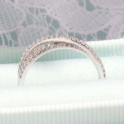 Style 103368: Three row lab diamond bridge wedding band