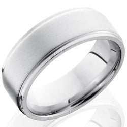 Style 103739: Cobalt Chrome 8mm Flat Band with Grooved Edges