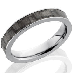 Style 103593: Titanium 4mm Flat Band with 3mm of Carbon Fiber