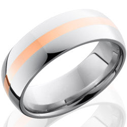 Style 103714: Cobalt Chrome 8mm Domed Band with 2mm 14KR