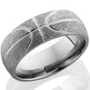 Style 103983: Titanium 8mm domed band with basketball pattern