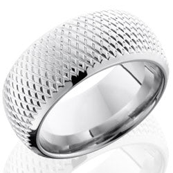 Style 103629: Cobalt Chrome 10mm Domed Band with Knurl Pattern