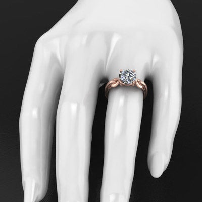 Style 103315: Ribbon Design Engagement Ring With A Surprise Rose Cut Diamond