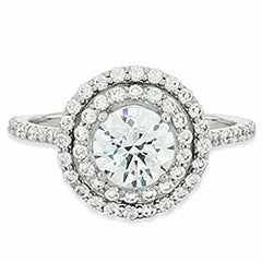 Double Halo Engagement Ring with Round Diamonds
