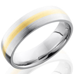 Style 103646: Cobalt Chrome 6mm Domed Band with 2mm 14KY