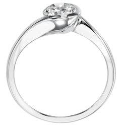 Style 102990: Bezel Set Bypass Design Round Solitaire Engagement Ring