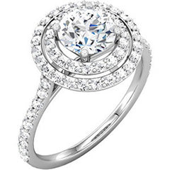 Double Halo Engagement Ring with Round Diamonds