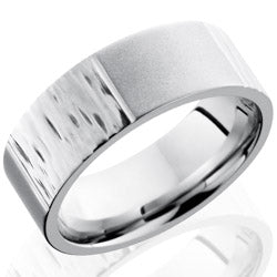 Style 103735: Cobalt Chrome 8mm Flat Band with Segmented Pattern