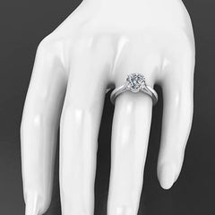 Cathedral Solitaire Engagement Ring With Lab Diamond Leaf Basket Style 103306