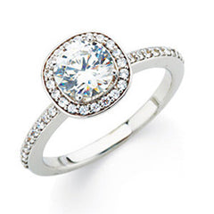 Style 102287-6.5mm: Round Halo Engagement Ring With Diamonds