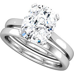 Style 102259: Radiant Shaped Cathedral Solitaire Engagement Ring