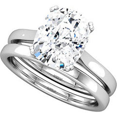 Style 102259: Radiant Shaped Cathedral Solitaire Engagement Ring