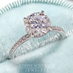 Style 103327: The Mini Blake Engagement Ring with Pave Under Bezel