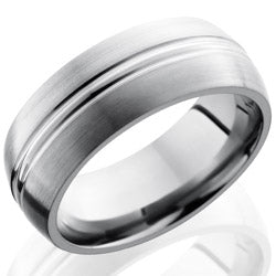 Style 103553: Titanium 8mm Domed Band with Domed Center