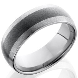 Style 103857: Ceramic and Tungsten 8mm Domed Band