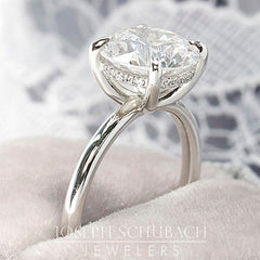 Round Duchess Engagement Ring with Petite Pavé Under Bezel (Style 103343)