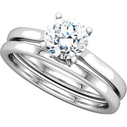 Four Prong Cathedral Solitaire Engagement Ring - Top