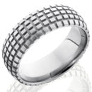 Style 103552: Titanium 8mm Domed Band with Tire Tread Pattern