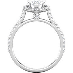 Pear Shaped Halo Engagement Ring with Diamonds (Style 102239-6x4mm)