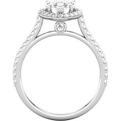 Pear Shaped Halo Engagement Ring with Diamonds