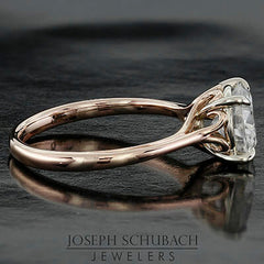 Style 102783: Round Scroll Solitaire Engagement Ring with a Surprise Diamond Accent