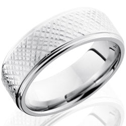 Style 103740: Cobalt Chrome 8mm Flat Band with Grooved Edges