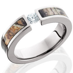 Style 103986: Titanium 5mm Flat Band with 3mm of Realtree AP Camo