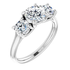 Style 102258: Three Stone Round Diamond Ring